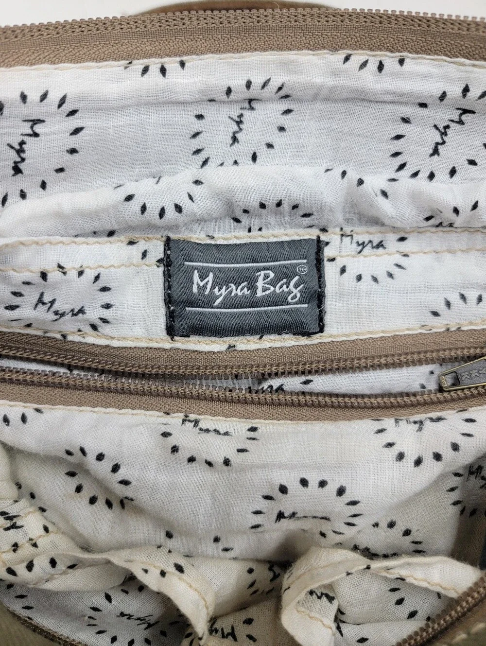 Myra Bag Canvas & Leather Hide Crossbody Bag Upcycled Military Canvas